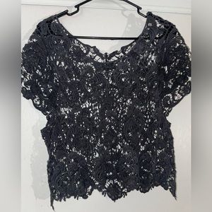 Black Lace Crop Top